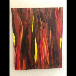 Acrylic painting rainbow tree